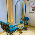 Barber shop mirror hair salon dedicated hot dyeing floor double-sided mirror LED hairdressing mirror